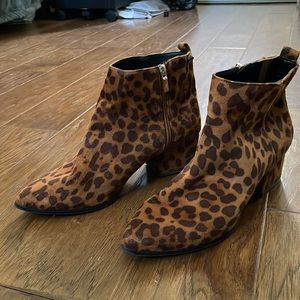 Leopard print booties